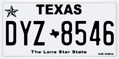 TX license plate DYZ8546
