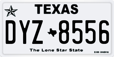 TX license plate DYZ8556