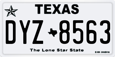 TX license plate DYZ8563