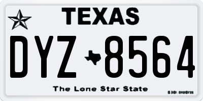 TX license plate DYZ8564