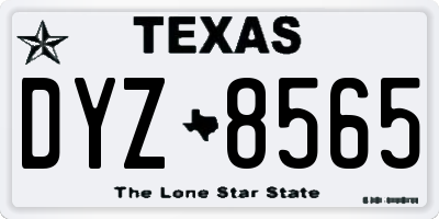 TX license plate DYZ8565