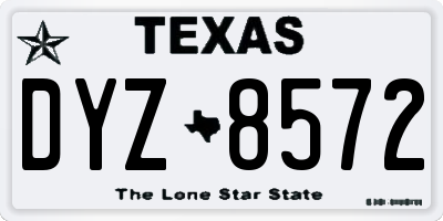 TX license plate DYZ8572