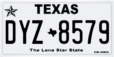 TX license plate DYZ8579