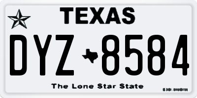 TX license plate DYZ8584