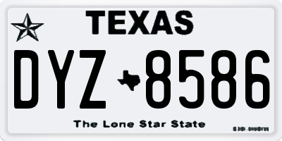 TX license plate DYZ8586