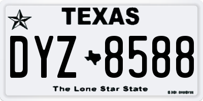 TX license plate DYZ8588