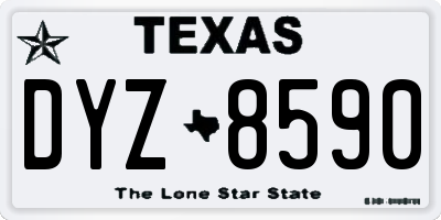 TX license plate DYZ8590