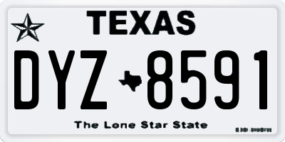 TX license plate DYZ8591