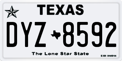 TX license plate DYZ8592