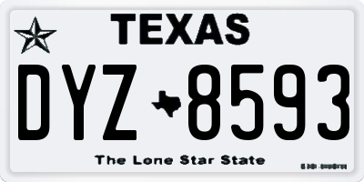 TX license plate DYZ8593