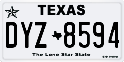TX license plate DYZ8594