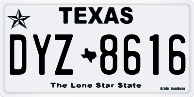 TX license plate DYZ8616