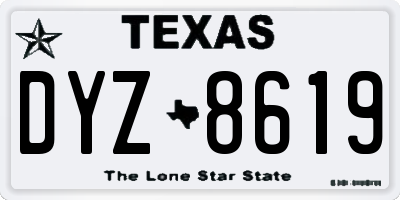 TX license plate DYZ8619