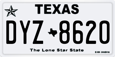 TX license plate DYZ8620