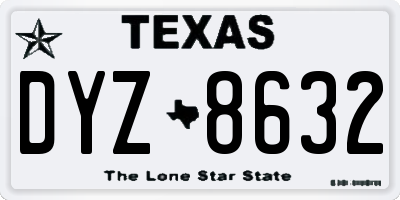 TX license plate DYZ8632