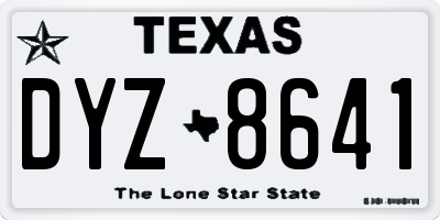 TX license plate DYZ8641