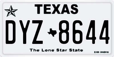 TX license plate DYZ8644