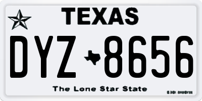 TX license plate DYZ8656