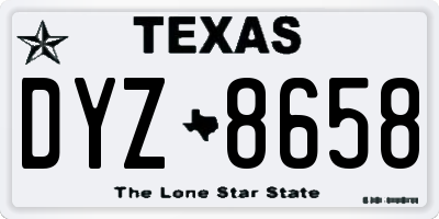 TX license plate DYZ8658