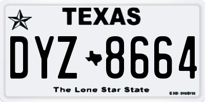 TX license plate DYZ8664