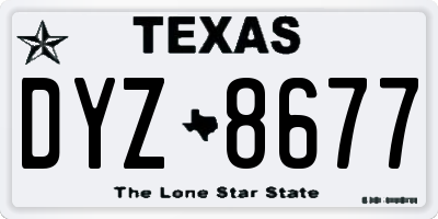 TX license plate DYZ8677