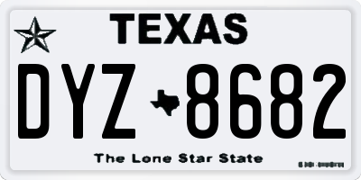 TX license plate DYZ8682