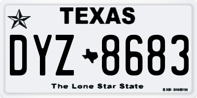 TX license plate DYZ8683