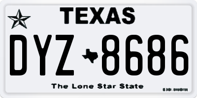 TX license plate DYZ8686