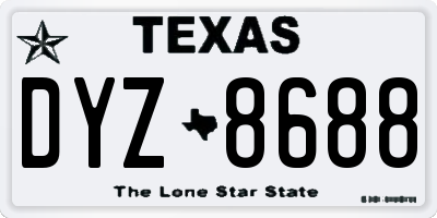 TX license plate DYZ8688