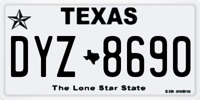 TX license plate DYZ8690