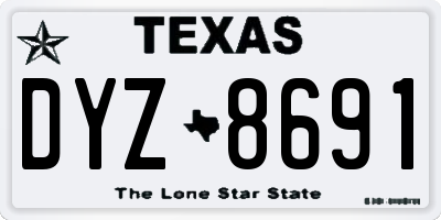 TX license plate DYZ8691