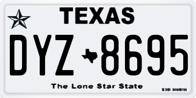 TX license plate DYZ8695
