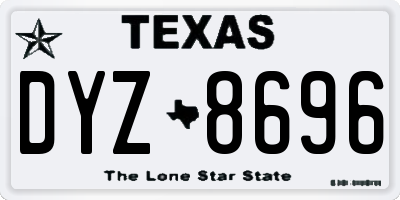 TX license plate DYZ8696