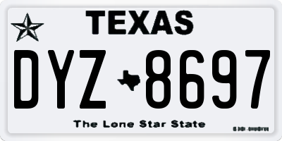 TX license plate DYZ8697