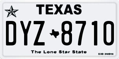 TX license plate DYZ8710