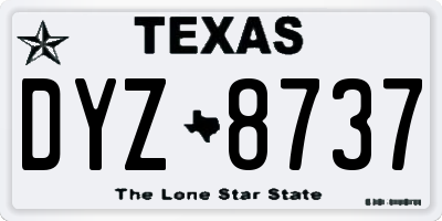 TX license plate DYZ8737