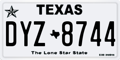 TX license plate DYZ8744