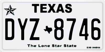 TX license plate DYZ8746