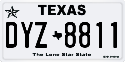 TX license plate DYZ8811