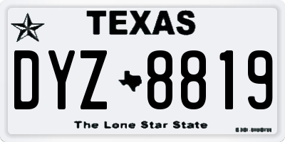 TX license plate DYZ8819