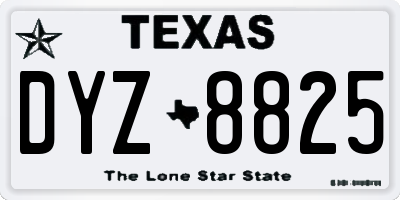 TX license plate DYZ8825