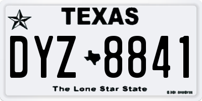 TX license plate DYZ8841