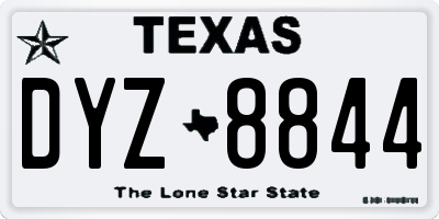 TX license plate DYZ8844