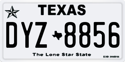 TX license plate DYZ8856