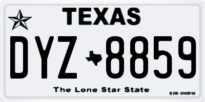 TX license plate DYZ8859