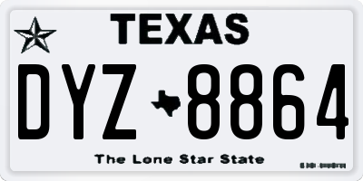 TX license plate DYZ8864