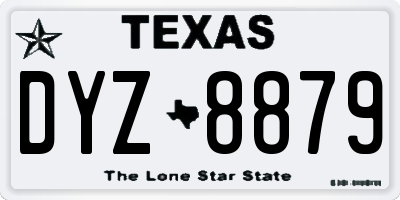TX license plate DYZ8879
