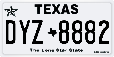 TX license plate DYZ8882