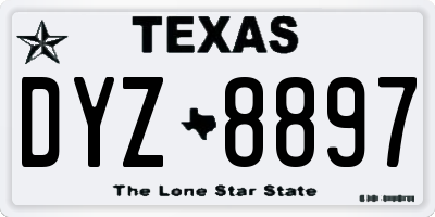 TX license plate DYZ8897