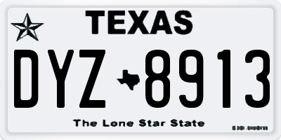 TX license plate DYZ8913